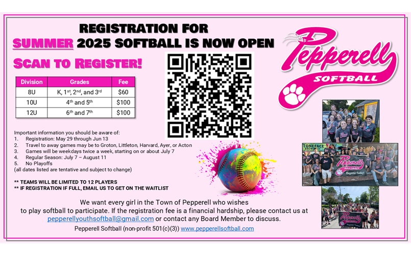 2025 Summer Softball Season Registration Open