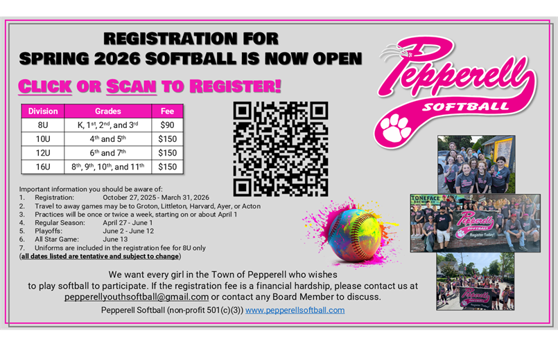 Spring 2026 Softball Registration is Now Open!